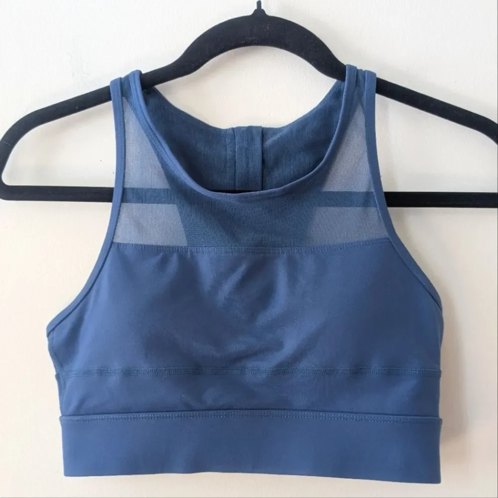 Zyia Active All Star Sports Bra Blue Size Small Workout Zip Back - Picture 3 of 6